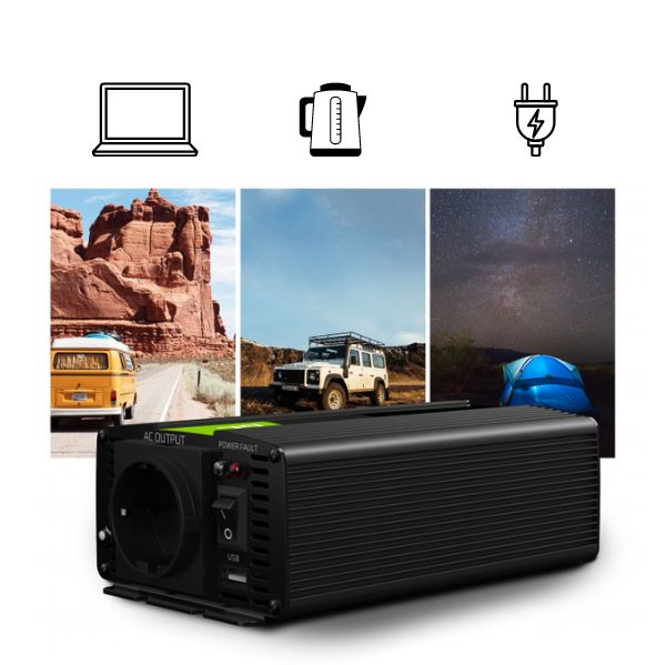 Green Cell įtampos keitiklis iš 24V į 220V 150W