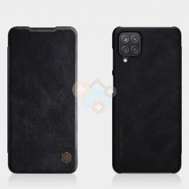Samsung Galaxy A12 dėklas Nillkin Qin Leather (juodas) +++ TOP Kokybė 3 Samsung Galaxy A12 dėklas Nillkin Qin Leather (juodas) +++ TOP Kokybė 3