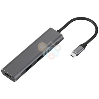 Adapteris USB Type-C - 2 x USB 3.0, Type-C PD, HDMI