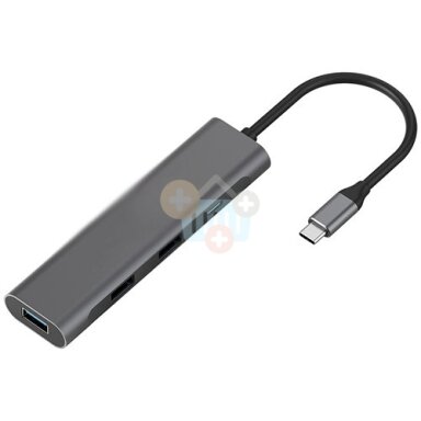 Adapteris USB Type-C - 3 x USB 3.0, 1x Type-C (PD + duomenų perdavimas)