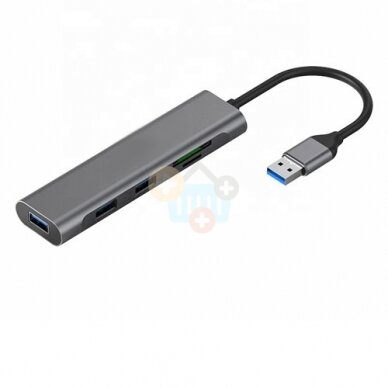 Adapteris USB 3.0 - 3 x USB 3.0, SD, TF Adapteris USB 3.0 - 3 x USB 3.0, SD, TF