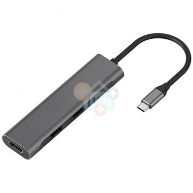 Adapteris USB Type-C - 2 x USB 3.0, Type-C PD, HDMI Adapteris USB Type-C - 2 x USB 3.0, Type-C PD, HDMI