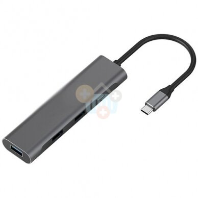 Adapteris USB Type-C - 3 x USB 3.0, 1x Type-C (PD + duomenų perdavimas) Adapteris USB Type-C - 3 x USB 3.0, 1x Type-C (PD + duomenų perdavimas)