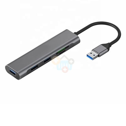 Adapteris USB 3.0 - 3 x USB 3.0, SD, TF Adapteris USB 3.0 - 3 x USB 3.0, SD, TF