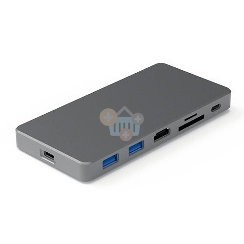 Adapteris USB-C - HDMI, 2x USB-A, 2x USB-C, SD, TF, PD100W + M.2 NVME SSD dėklas Adapteris USB-C - HDMI, 2x USB-A, 2x USB-C, SD, TF, PD100W + M.2 NVME SSD dėklas