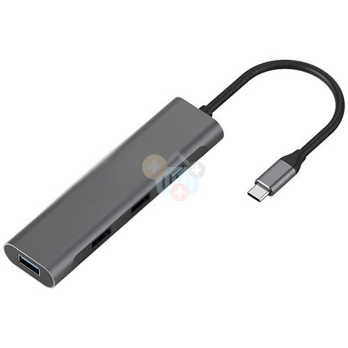 Adapteris USB Type-C - 3 x USB 3.0, 1x Type-C (PD + duomenų perdavimas) Adapteris USB Type-C - 3 x USB 3.0, 1x Type-C (PD + duomenų perdavimas)