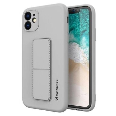 Apple iPhone 11 silikoninis dėklas Wozinsky Kickstand Case (pilkas) +++ TOP Funkcionalumas Apple iPhone 11 silikoninis dėklas Wozinsky Kickstand Case (pilkas) +++ TOP Funkcionalumas