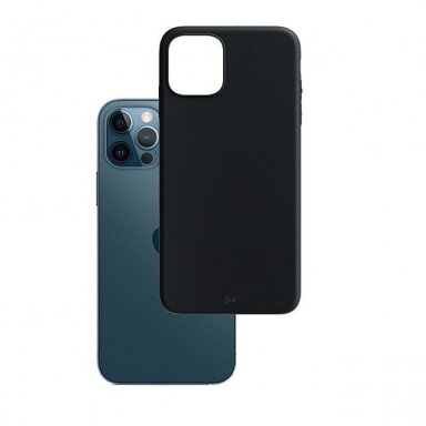 Apple iPhone 12, 12 Pro dėklas 3MK Matt Case (juodas) +++ TOP Komfortas