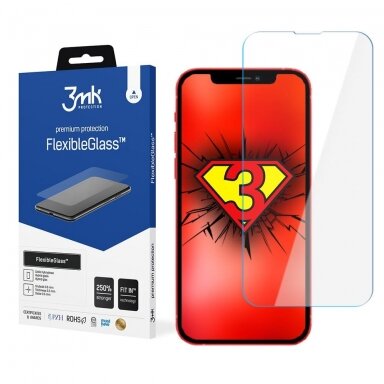 Apsauginis hibridinis stiklas Apple iPhone 12, 12 Pro 3MK FlexibleGlass ™ +++ TOP Komfortas
