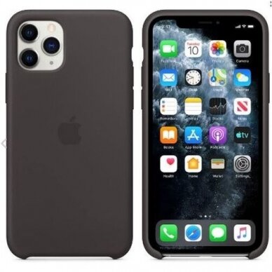 Apple iPhone 11 Pro Max silikoninis dėklas (juodas) MX002ZM/A +++ TOP Kokybė 1 Apple iPhone 11 Pro Max silikoninis dėklas (juodas) MX002ZM/A +++ TOP Kokybė 1