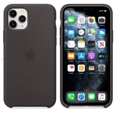 Apple iPhone 11 Pro silikoninis dėklas (juodas) MWYN2ZM/A +++ TOP Kokybė 1 Apple iPhone 11 Pro silikoninis dėklas (juodas) MWYN2ZM/A +++ TOP Kokybė 1