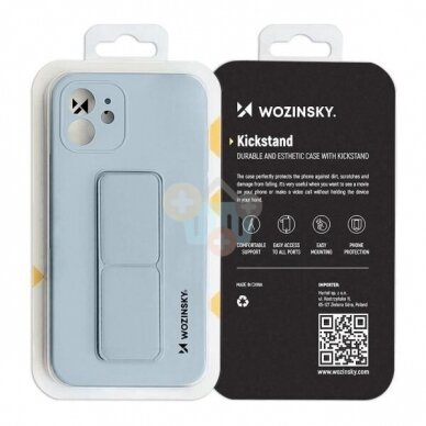 Apple iPhone 11 silikoninis dėklas Wozinsky Kickstand Case (šviesiai mėlynas) +++ TOP Funkcionalumas 11