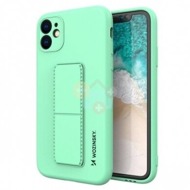 Apple iPhone 11 silikoninis dėklas Wozinsky Kickstand Case (mėta) +++ TOP Funkcionalumas Apple iPhone 11 silikoninis dėklas Wozinsky Kickstand Case (mėta) +++ TOP Funkcionalumas