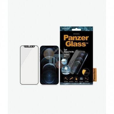 Apsauginis stiklas Apple iPhone 12 Pro Max (Juodas) PanzerGlass Premium +++ TOP Saugumas 1 Apsauginis stiklas Apple iPhone 12 Pro Max (Juodas) PanzerGlass Premium +++ TOP Saugumas 1