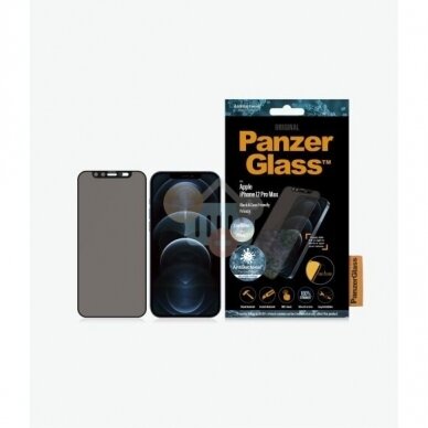 Apsauginis stiklas Apple iPhone 12 Pro Max (Juodas) PanzerGlass Premium +++ TOP Privatumas 1