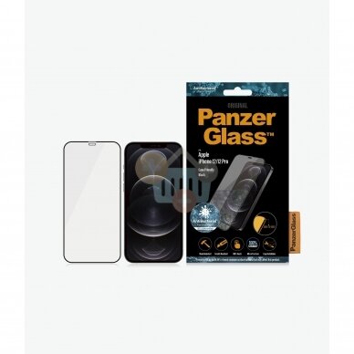 Apsauginis stiklas Apple iPhone 12/12 Pro (Juodas) PanzerGlass Premium +++ TOP Saugumas 1