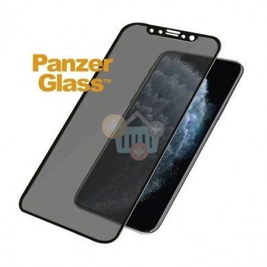 Apsauginis stiklas Apple iPhone X/Xs/11 Pro (Juodas), Case Friendly, PanzerGlass Premium +++ TOP Privatumas 1