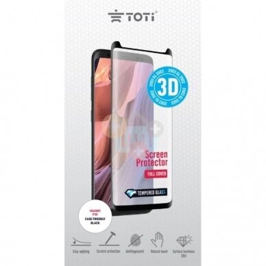 Apsauginis stiklas Huawei P30 Toti Full Cover (3D, juodas) +++ TOP efektyvumas Apsauginis stiklas Huawei P30 Toti Full Cover (3D, juodas) +++ TOP efektyvumas