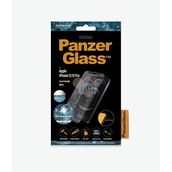Apsauginis stiklas Apple iPhone 12/12 Pro (Juodas) PanzerGlass Premium +++ TOP Saugumas Apsauginis stiklas Apple iPhone 12/12 Pro (Juodas) PanzerGlass Premium +++ TOP Saugumas
