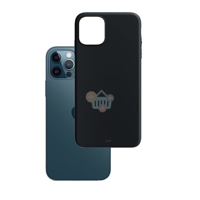 Apple iPhone 12, 12 Pro dėklas 3MK Matt Case (juodas) +++ TOP Komfortas Apple iPhone 12, 12 Pro dėklas 3MK Matt Case (juodas) +++ TOP Komfortas
