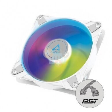 ARCTIC P12 PWM PST A-RGB korpuso ventiliatorius, 4-pin, 120mm, baltas ARCTIC P12 PWM PST A-RGB korpuso ventiliatorius, 4-pin, 120mm, baltas