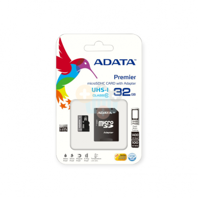 Atminties kortelė ADATA Premier microSDHC 32GB UHS-I Atminties kortelė ADATA Premier microSDHC 32GB UHS-I