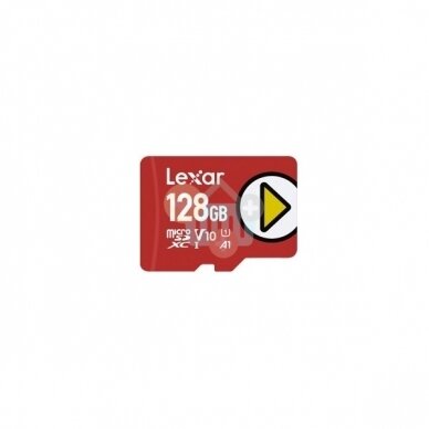 Atminties kortelė LEXAR microSDXC 128GB UHS-I, class 10, raudona Atminties kortelė LEXAR microSDXC 128GB UHS-I, class 10, raudona
