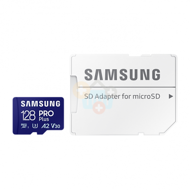 Atminties kortelė Samsung PRO Plus 128 GB microSDXC su adapteriu Atminties kortelė Samsung PRO Plus 128 GB microSDXC su adapteriu