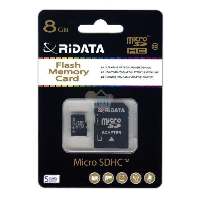Atminties kortelė Ridata micro SDHC 8GB class10 Atminties kortelė Ridata micro SDHC 8GB class10