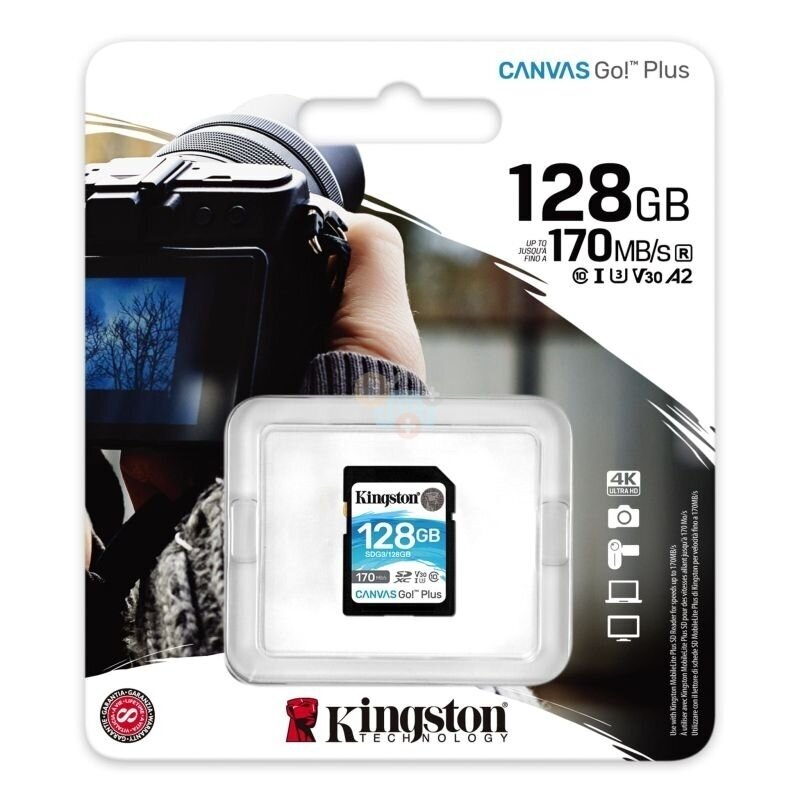 Atminties kortelė Kingston Canvas Go! Plus 128 GB SD 1 Atminties kortelė Kingston Canvas Go! Plus 128 GB SD 1