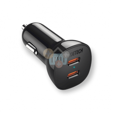 Automobilinis kroviklis 2x USB Type C 40W Choetech +++ TOP Komfortas Automobilinis kroviklis 2x USB Type C 40W Choetech +++ TOP Komfortas