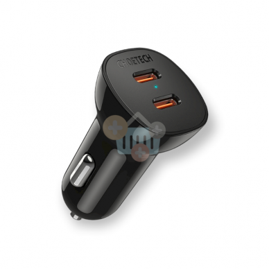 Automobilinis kroviklis 2x USB Type C 40W Choetech +++ TOP Komfortas 1 Automobilinis kroviklis 2x USB Type C 40W Choetech +++ TOP Komfortas 1