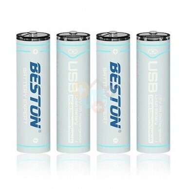 Baterijos AA įkraunamos su USB-C lizdu, 1460mAh, Li-Ion, 4 vnt. Baterijos AA įkraunamos su USB-C lizdu, 1460mAh, Li-Ion, 4 vnt.