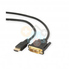 HDMI -> DVI male kabelis (juodas, 1,8m.)