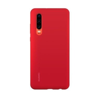 Huawei P30 originalus silikoninis dėklas (raudonas) +++ TOP Kokybė