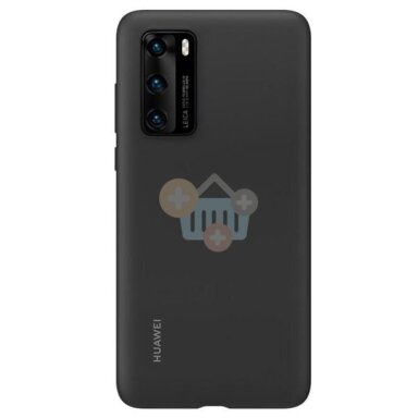 Huawei P40 originalus silikoninis dėklas (juodas) +++ TOP Kokybė