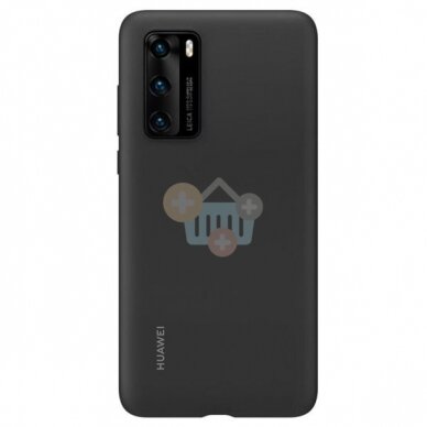 Huawei P40 originalus silikoninis dėklas (juodas) +++ TOP Kokybė