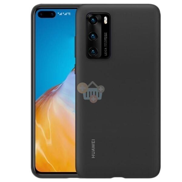 Huawei P40 originalus silikoninis dėklas (juodas) +++ TOP Kokybė 1