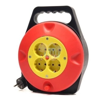 Ilgintuvas su rite 10m, 4 lizdai, 3x1.5mm2 Ilgintuvas su rite 10m, 4 lizdai, 3x1.5mm2