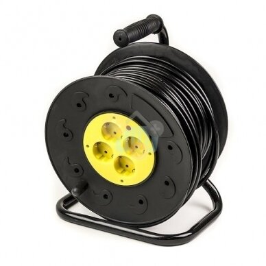Ilgintuvas su rite 50m, 4 lizdai, 3x2.5mm2 Ilgintuvas su rite 50m, 4 lizdai, 3x2.5mm2