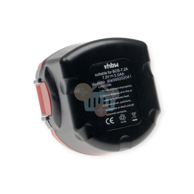 Įrankių akumuliatorius BOSCH 2 607 335 437, 7.2V, 3.0Ah, Ni-MH 1 Įrankių akumuliatorius BOSCH 2 607 335 437, 7.2V, 3.0Ah, Ni-MH 1
