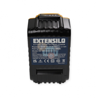 Įrankių akumuliatorius DEWALT DCB184, 18V, 6.0Ah, Li-ion Premium 2 Įrankių akumuliatorius DEWALT DCB184, 18V, 6.0Ah, Li-ion Premium 2