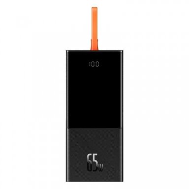 Išorinė baterija kompiuteriui BASEUS 20000mAh, PD, 2xUSB + USB-C, USB-C kabelis, 65W
