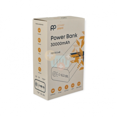 Išorinė baterija kompiuteriui Power Plant 30000mAh, PD 76W 2 Išorinė baterija kompiuteriui Power Plant 30000mAh, PD 76W 2