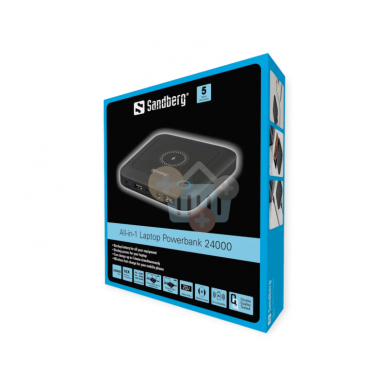 Išorinė baterija kompiuteriui SANDBERG All-in1 24000mAh 6 Išorinė baterija kompiuteriui SANDBERG All-in1 24000mAh 6