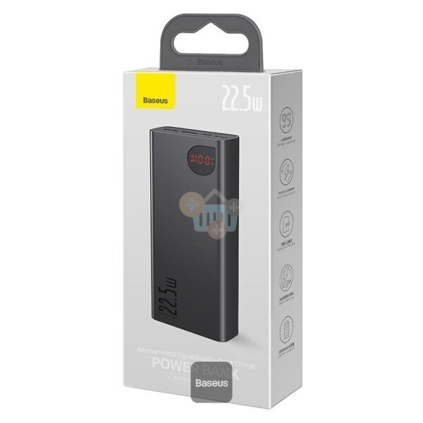 Išorinė baterija BASEUS Adaman 20000mAh 22.5W juoda 1 Išorinė baterija BASEUS Adaman 20000mAh 22.5W juoda 1