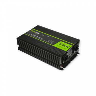 Įtampos keitiklis Green Cell INV20 iš 24V į 220V 2000W/4000W + USB, Grynas sinusas