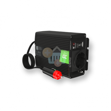 Įtampos keitiklis Green Cell INV28, iš 24V į 220V 150W/300W + USB, Modifikuotas sinusas Įtampos keitiklis Green Cell INV28, iš 24V į 220V 150W/300W + USB, Modifikuotas sinusas