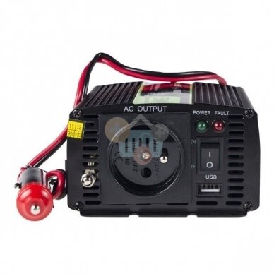 Įtampos keitiklis Green Cell INV06, iš 12V į 220V 150W/300W + USB, Modifikuotas sinusas 2