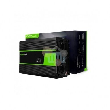 Įtampos keitiklis Green Cell INV11, iš 12V į 220V 2000W/4000W + USB, Grynas sinusas 1 Įtampos keitiklis Green Cell INV11, iš 12V į 220V 2000W/4000W + USB, Grynas sinusas 1